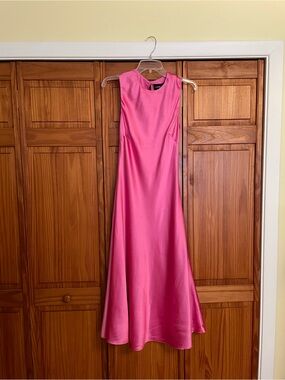 Cynthia Rowley Hot Pink Silk Midi Dress - Sleeveless